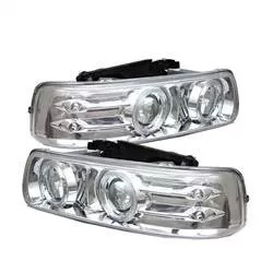 Spyder Auto Projector Headlights - LED Halo - LED - Chrome - Low H1 5009609